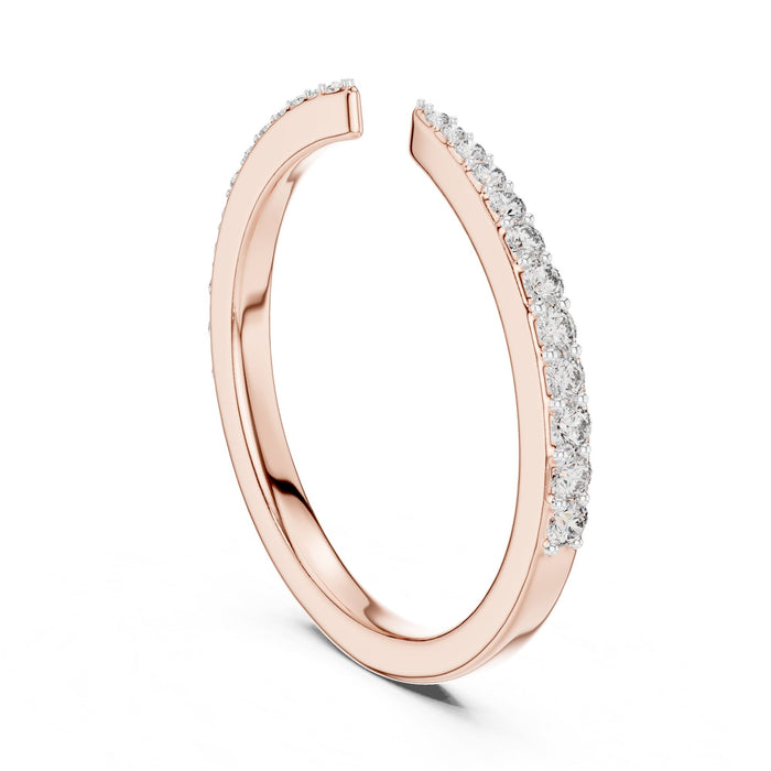 Round Half-Eternity Lab Grown Diamond Wedding Band rose gold video