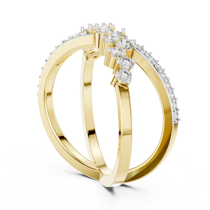 Round Twisted Lab Grown Diamond Wedding Band yellow gold video