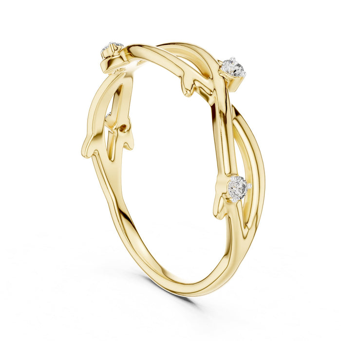 Round Twisted Lab Grown Diamond Wedding Band yellow gold video
