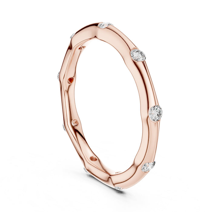 Round Eternity Lab Grown Diamond Wedding Band rose gold video