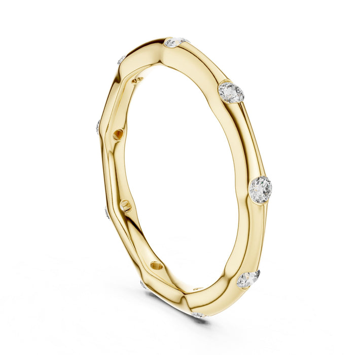 Round Eternity Lab Grown Diamond Wedding Band yellow gold video