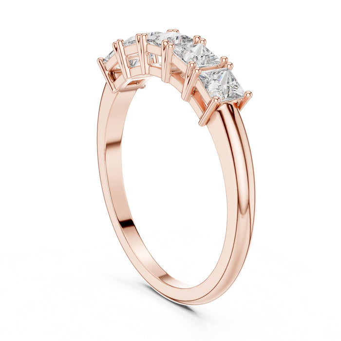 Princess Half-Eternity Lab Grown Diamond Wedding Band rose gold video