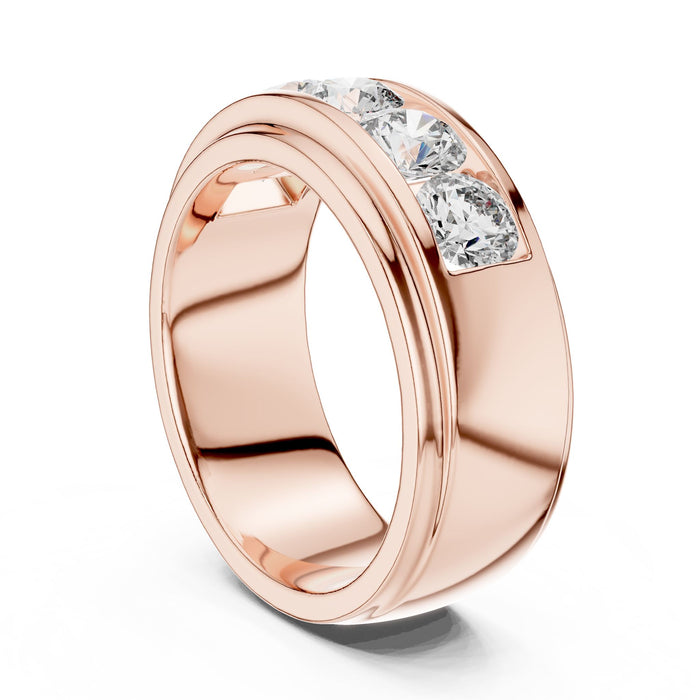Round Channel Lab Grown Diamond Wedding Band rose gold video
