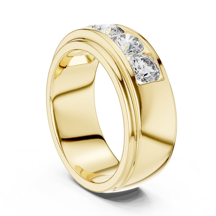 Round Channel Lab Grown Diamond Wedding Band yellow gold video