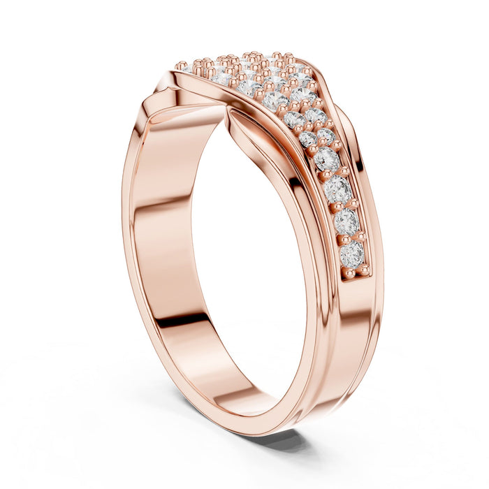 Round Pave Lab Grown Diamond Wedding Band rose gold video