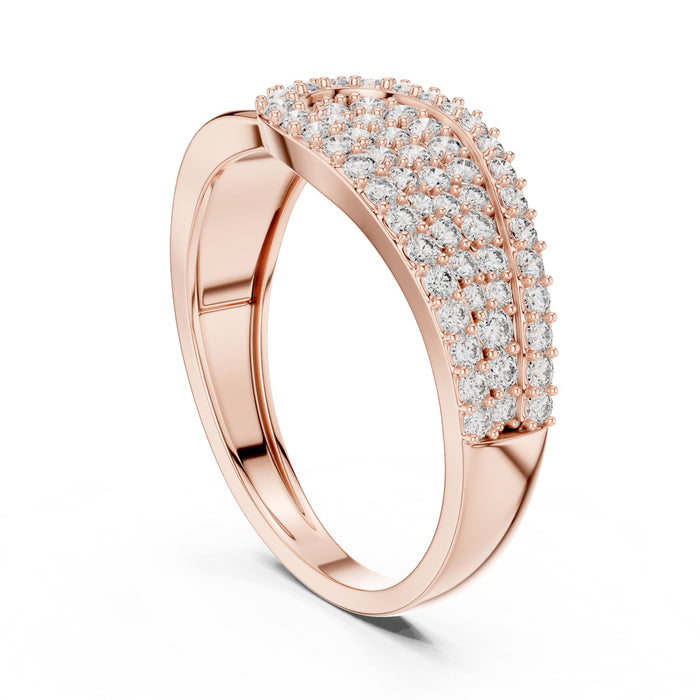 Round Pave Lab Grown Diamond Wedding Band rose gold video