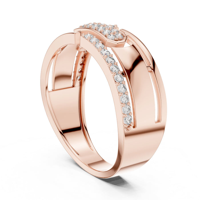 Round Pave Lab Grown Diamond Wedding Band rose gold video
