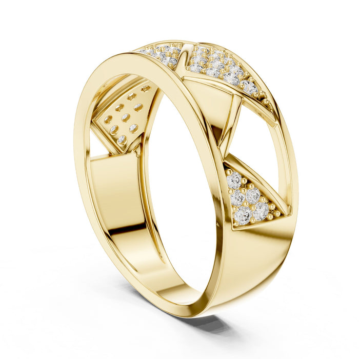 Round Pave Lab Grown Diamond Wedding Band yellow gold video