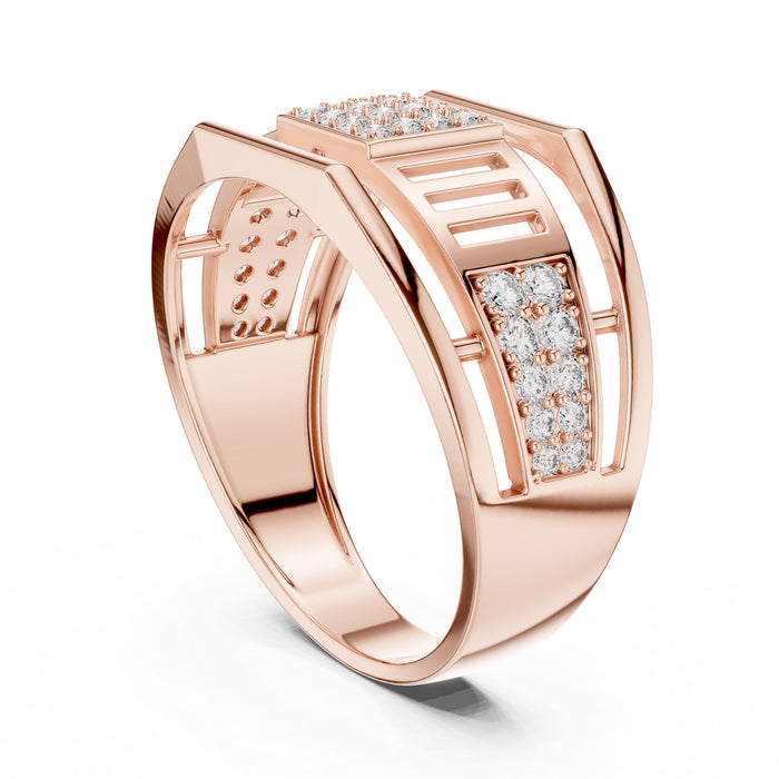 Round Pave Lab Grown Diamond Wedding Band rose gold video