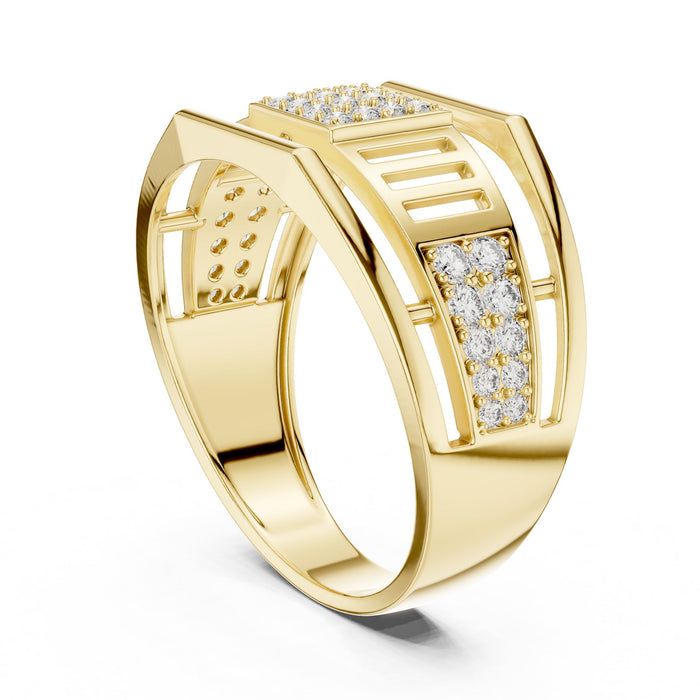 Round Pave Lab Grown Diamond Wedding Band yellow gold video