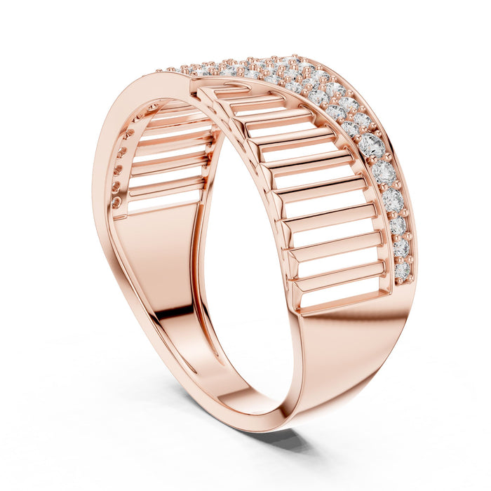 Round Pave Lab Grown Diamond Wedding Band rose gold video