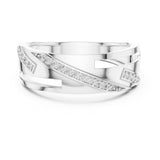 Round Twisted Lab Grown Diamond Wedding Band