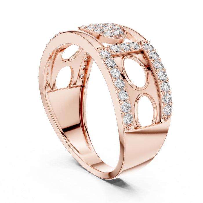Round Pave Lab Grown Diamond Wedding Band rose gold video
