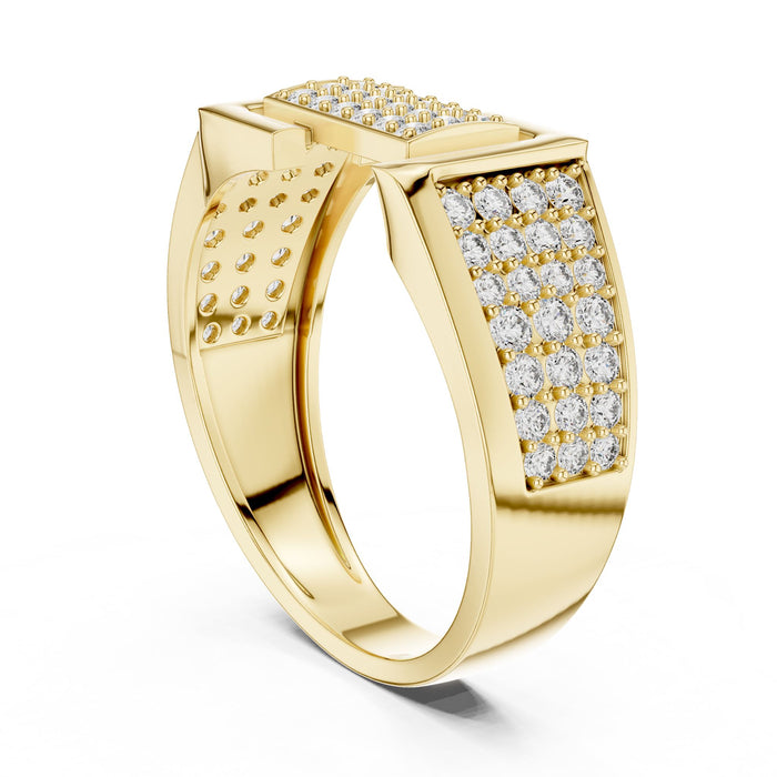 Round Pave Lab Grown Diamond Wedding Band yellow gold video