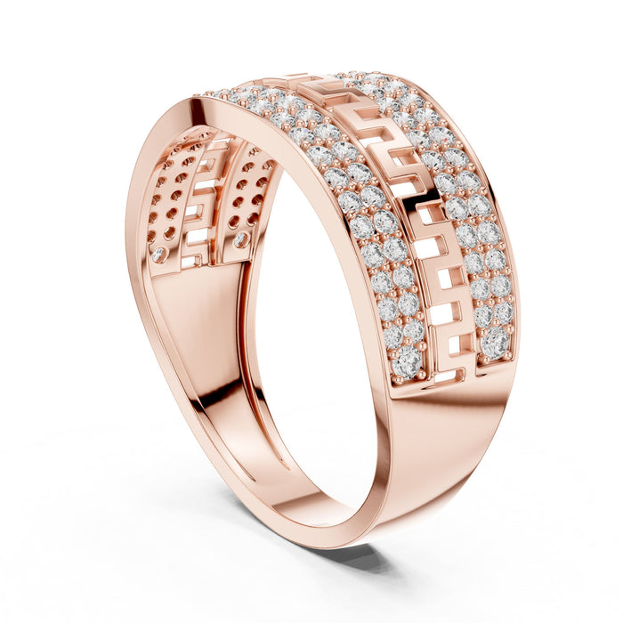 Round Pave Lab Grown Diamond Wedding Band rose gold video