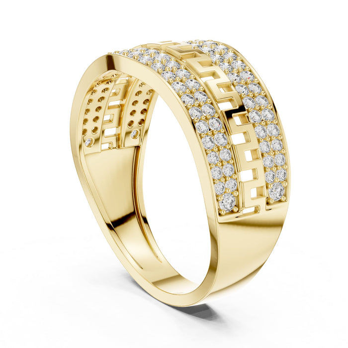 Round Pave Lab Grown Diamond Wedding Band yellow gold video