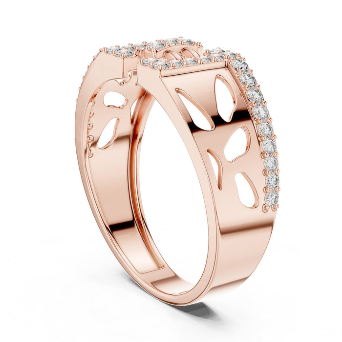 Round Pave Lab Grown Diamond Wedding Band rose gold video