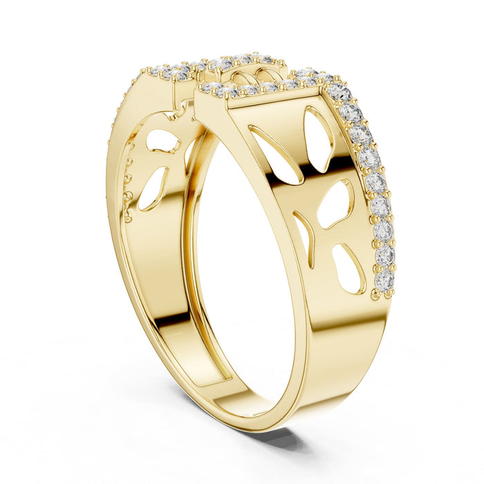 Round Pave Lab Grown Diamond Wedding Band yellow gold video