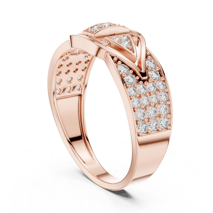 Round Pave Lab Grown Diamond Wedding Band rose gold video