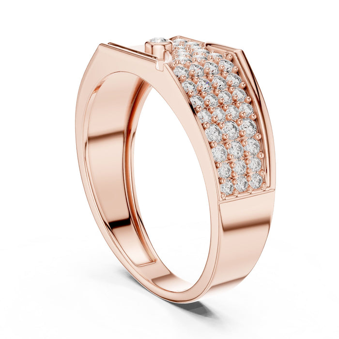 Round Pave Lab Grown Diamond Wedding Band rose gold video