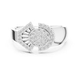 Round Cluster Lab Grown Diamond Wedding Band