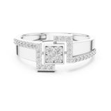 Round Cluster Lab Grown Diamond Wedding Band