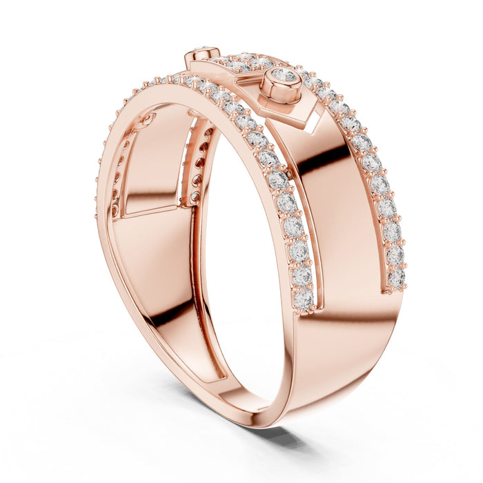 Round Pave Lab Grown Diamond Wedding Band rose gold video