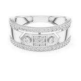 Round Pave Lab Grown Diamond Wedding Band