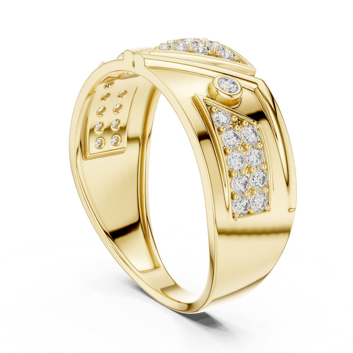 Round Half Eternity Band Lab Grown Diamond Wedding Band yellow gold video