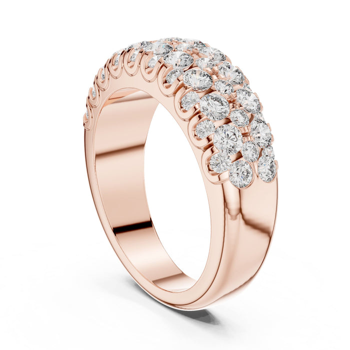 Round Pave Lab Grown Diamond Wedding Band rose gold video