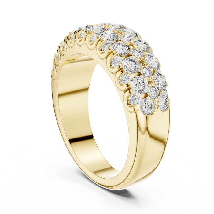 Round Pave Lab Grown Diamond Wedding Band yellow gold video