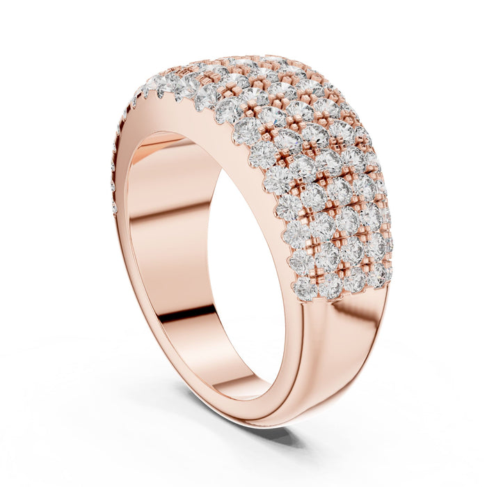 Round Pave Lab Grown Diamond Wedding Band rose gold video