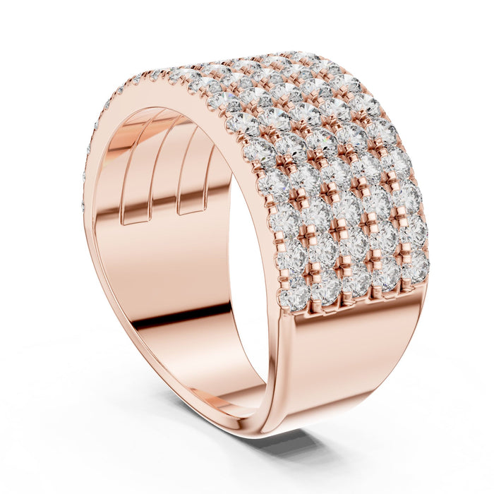 Round Pave Lab Grown Diamond Wedding Band rose gold video