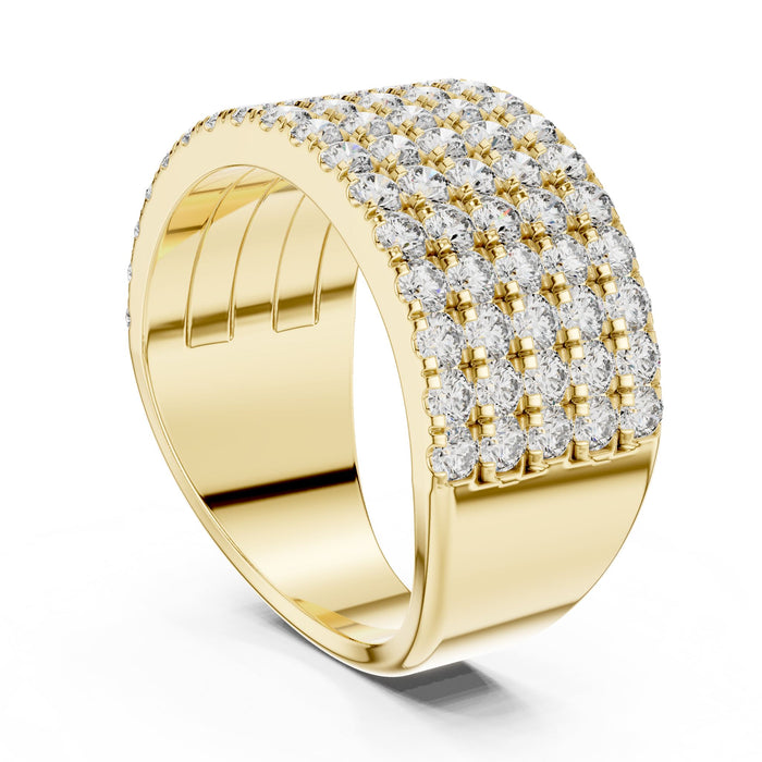 Round Pave Lab Grown Diamond Wedding Band yellow gold video