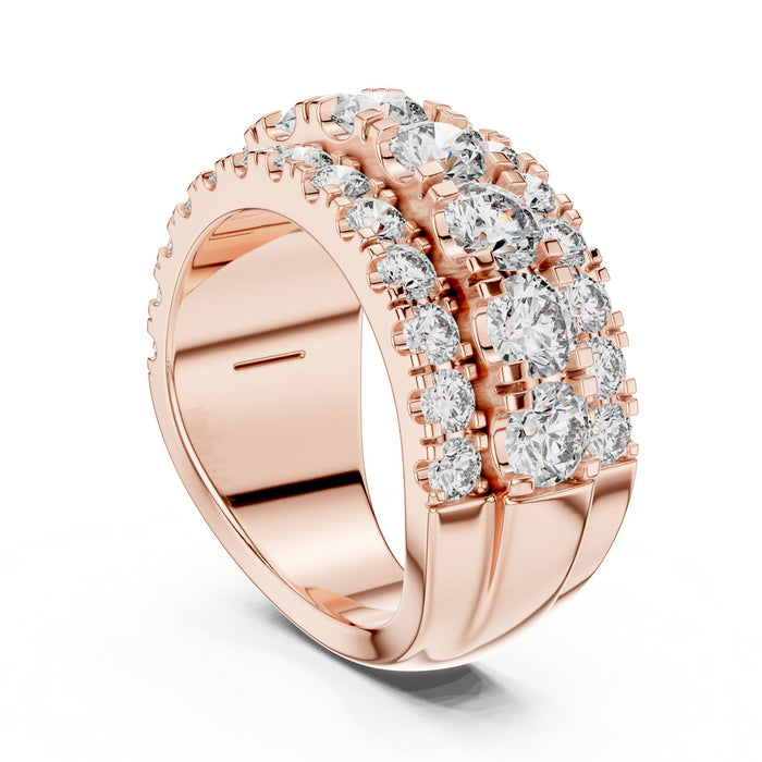 Round Pave Lab Grown Diamond Wedding Band rose gold video