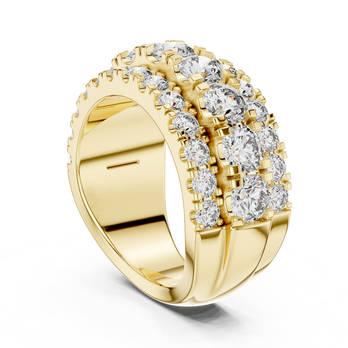 Round Pave Lab Grown Diamond Wedding Band yellow gold video