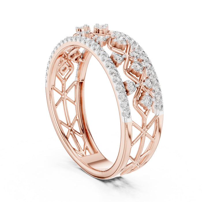 Round Pave Lab Grown Diamond Wedding Band rose gold video