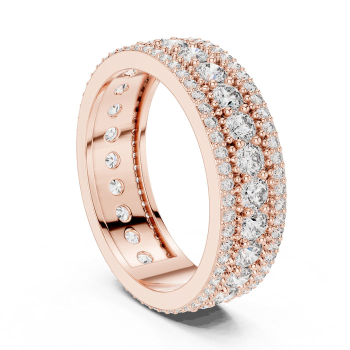 Round Pave Lab Grown Diamond Wedding Band rose gold video
