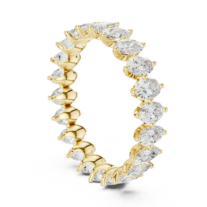 Marquise Eternity Lab Grown Diamond Wedding Band yellow gold video