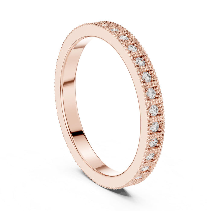 Round Pave Lab Grown Diamond Wedding Band rose gold video