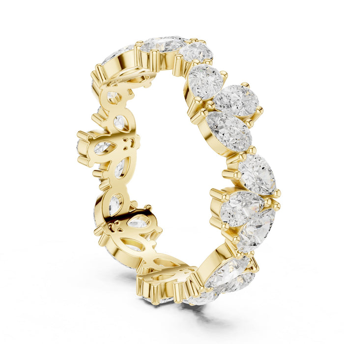 Pear Eternity Lab Grown Diamond Wedding Band yellow gold video