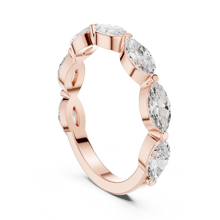 Marquise Eternity Lab Grown Diamond Wedding Band rose gold video
