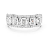 Emerald Half-Eternity Lab Grown Diamond Wedding Band