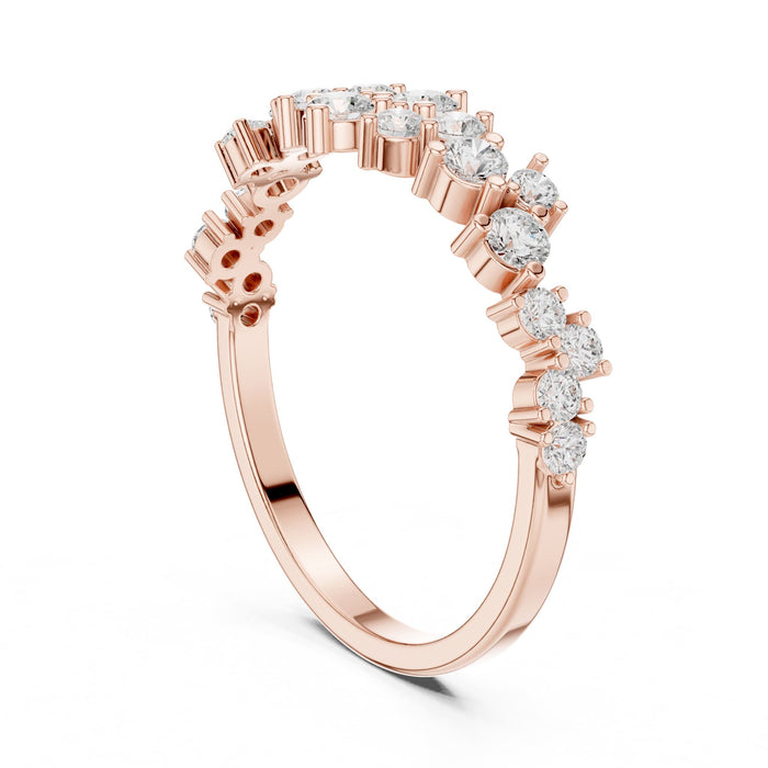 Round Cluster Lab Grown Diamond Wedding Band rose gold video