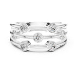 Round Three-Stone Lab Grown Diamond Wedding Band