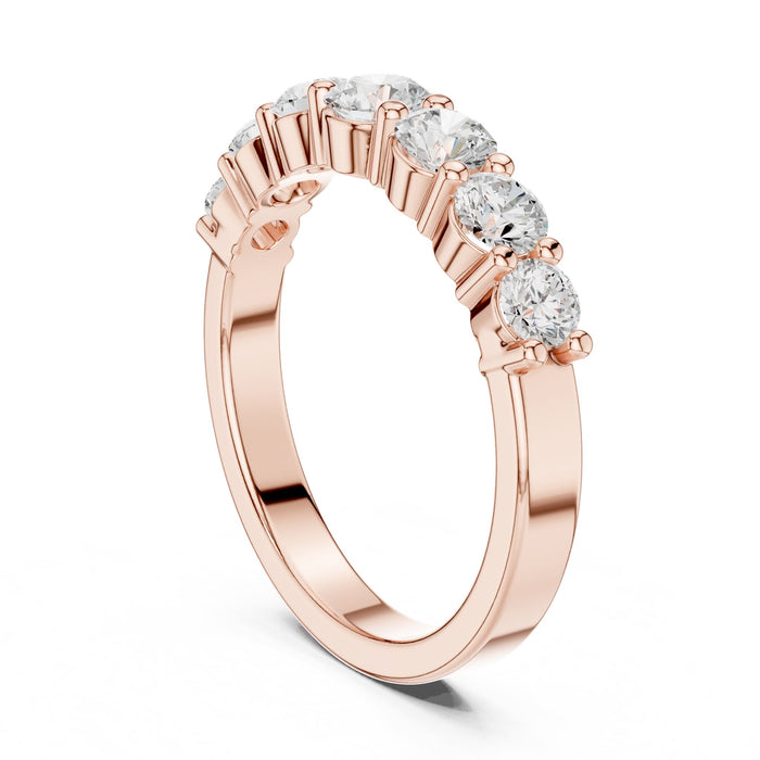 Round Half-Eternity Lab Grown Diamond Wedding Band rose gold video