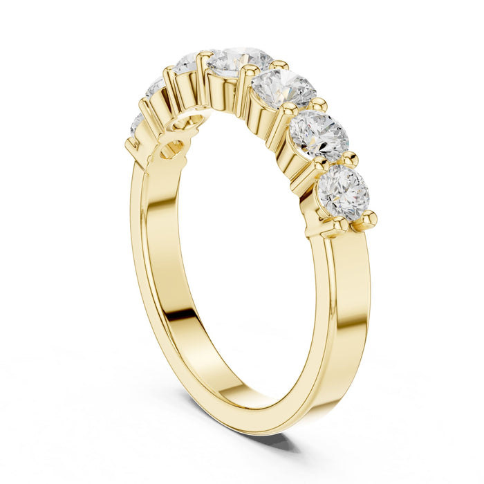 Round Half-Eternity Lab Grown Diamond Wedding Band yellow gold video