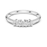 Round Three-Stone Lab Grown Diamond Wedding Band