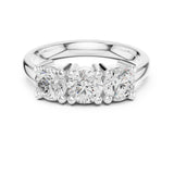 Round Three-Stone Lab Grown Diamond Wedding Band