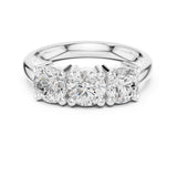 Round Three-Stone Lab Grown Diamond Wedding Band